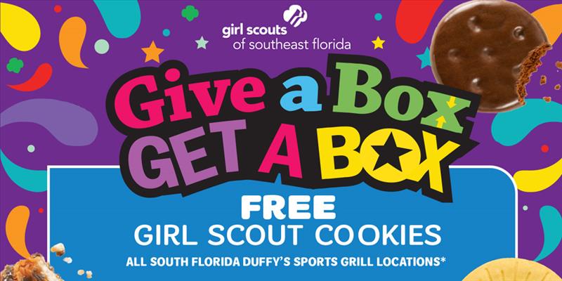 Send Girl Scout cookies to troops, get a free box to take home